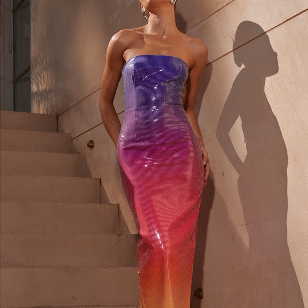 Runaway the label midi dress REVOLVE Strapless MALIBU MIDI DRESS - SUNSET